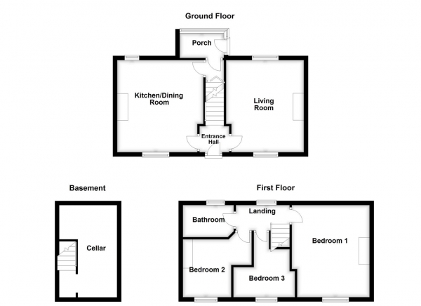 Floor Plan Image for 3 Bedroom Semi-Detached House for Sale in Wensley Street, Horbury, Wakefield