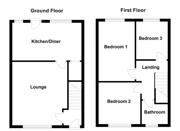 Floor Plan Image for 3 Bedroom Terraced House for Sale in Southfield Lane, Horbury, Wakefield