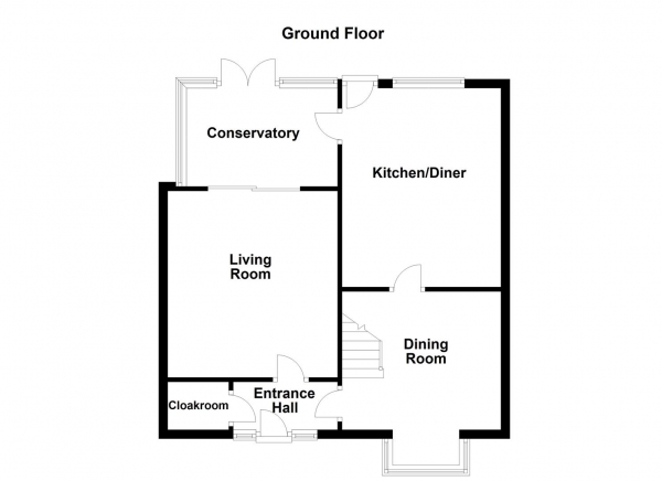 Floor Plan for 3 Bedroom Detached House for Sale in Redruth Drive, Normanton, WF6, 2DL - Guide Price &pound250,000