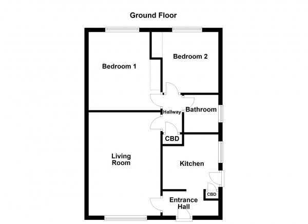 Floor Plan for 2 Bedroom Detached Bungalow for Sale in Lyndale Grove, Normanton, WF6, 1PB -  &pound205,000