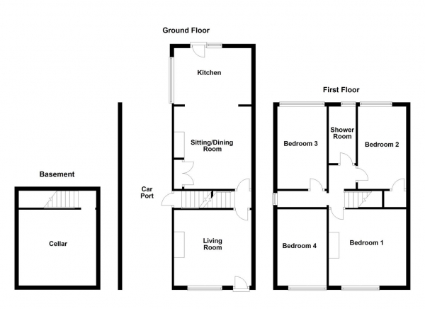 Floor Plan Image for 4 Bedroom End of Terrace House for Sale in Edward Street, Altofts, Normanton