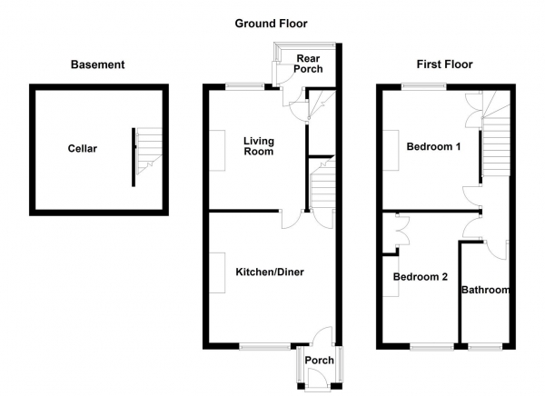 Floor Plan Image for 2 Bedroom Terraced House for Sale in Garden Street, Altofts, Normanton