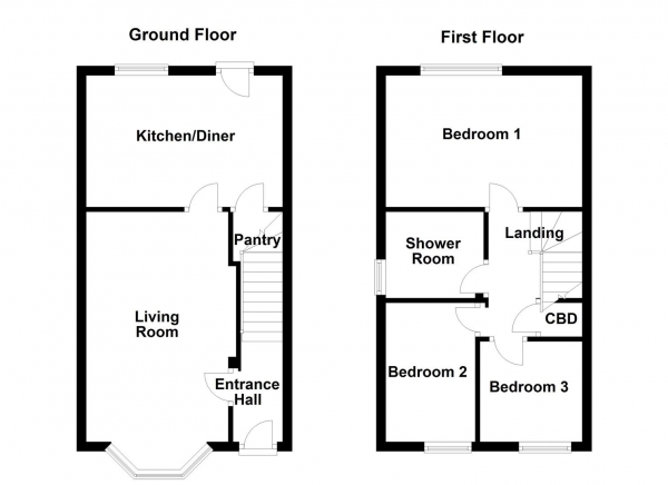 Floor Plan Image for 3 Bedroom Semi-Detached House for Sale in Shaw Close, Normanton