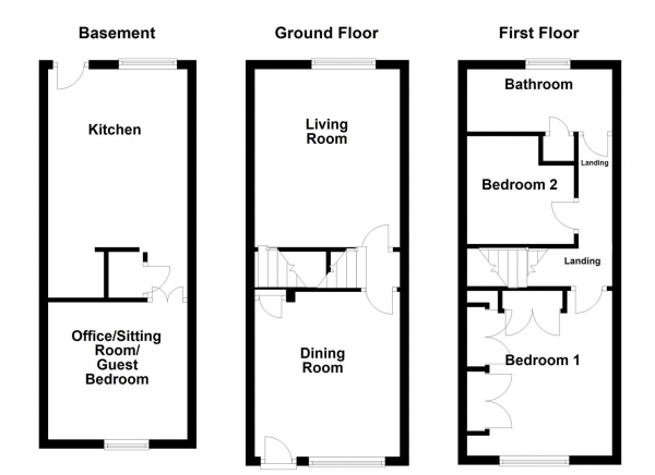 Floor Plan Image for 2 Bedroom Terraced House for Sale in Bell Lane, Ackworth, Pontefract