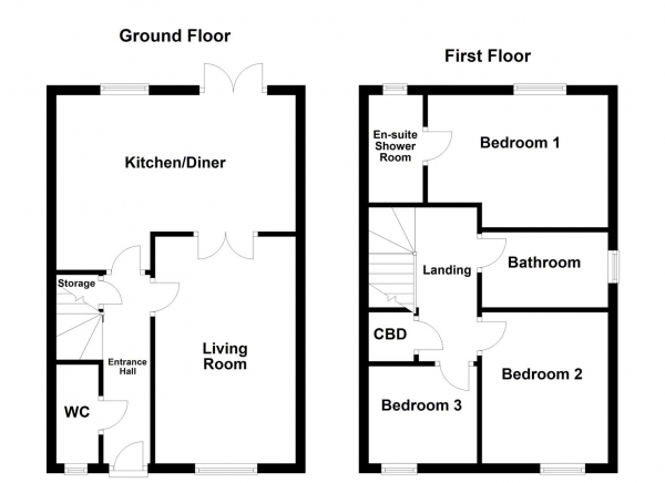 Floor Plan Image for 3 Bedroom Semi-Detached House for Sale in Grove Street, Castleford