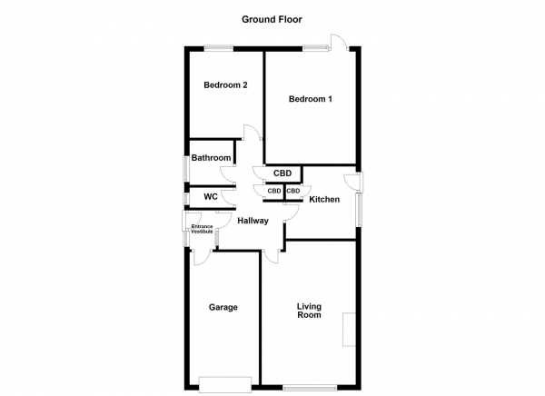 Floor Plan Image for 2 Bedroom Detached Bungalow for Sale in Went View, Thorpe Audlin, Pontefract