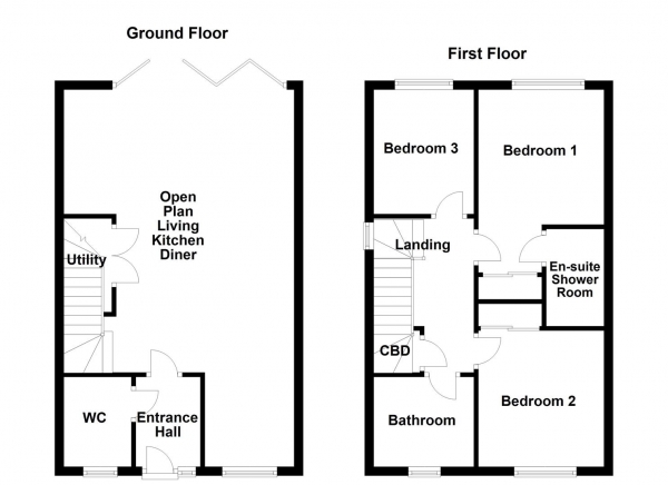 Floor Plan Image for 3 Bedroom Semi-Detached House for Sale in Gascoigne Close, Pontefract