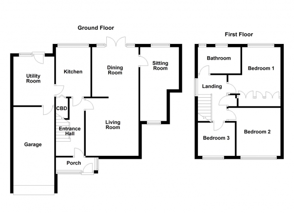 Floor Plan Image for 3 Bedroom Detached House for Sale in Hillthorpe Drive, Thorpe Audlin, Pontefract