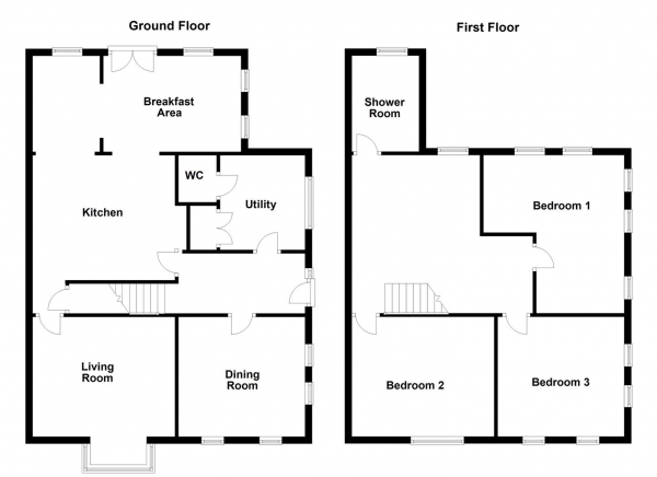 Floor Plan Image for 3 Bedroom Semi-Detached House for Sale in Bullen Shaw Villas, Hemsworth, Pontefract