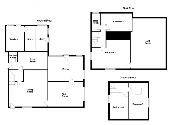 Floor Plan Image for 4 Bedroom Detached House for Sale in Hill Top, Knottingley