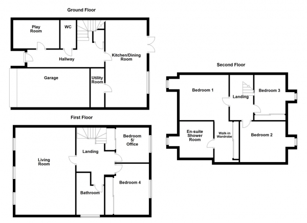 Floor Plan Image for 5 Bedroom Detached House for Sale in Voysey Avenue, Castleford