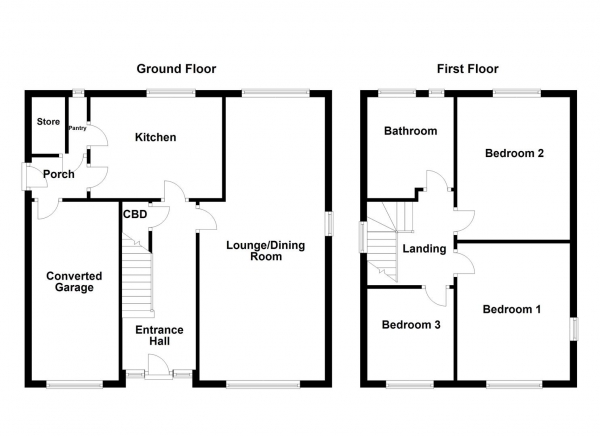 Floor Plan Image for 3 Bedroom Detached House for Sale in Lynwood Crescent, Pontefract