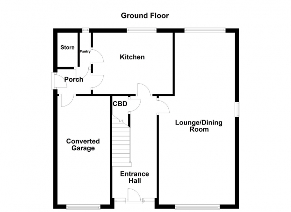 Floor Plan for 3 Bedroom Detached House for Sale in Lynwood Crescent, Pontefract, WF8, 3QX - Guide Price &pound325,000