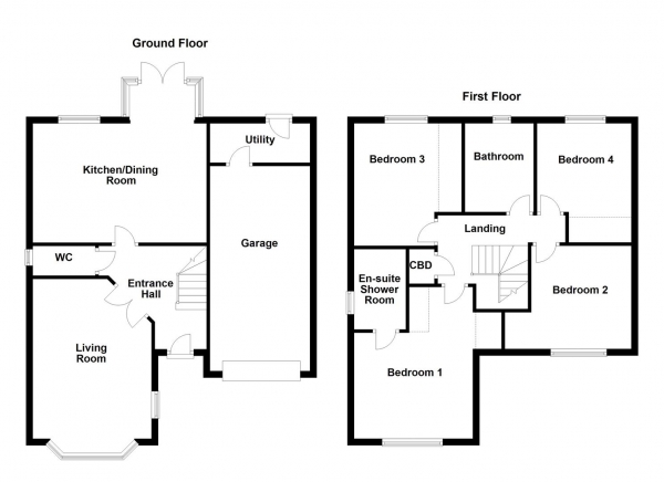 Floor Plan Image for 4 Bedroom Detached House for Sale in Shortwall Court, Pontefract