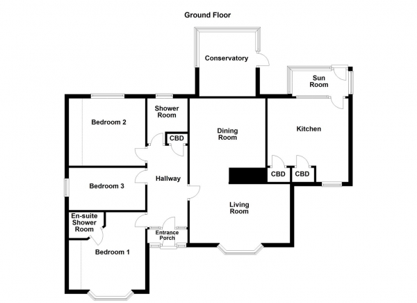 Floor Plan Image for 3 Bedroom Detached Bungalow for Sale in Common Road, Brierley, Barnsley