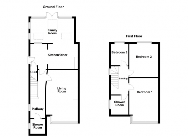 Floor Plan for 3 Bedroom Semi-Detached House for Sale in Lyon Road, Pontefract, WF8, 3PJ - Offers Over &pound240,000