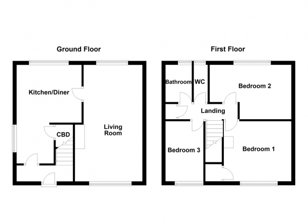 Floor Plan Image for 3 Bedroom Semi-Detached House for Sale in Newstead View, Fitzwilliam, Pontefract