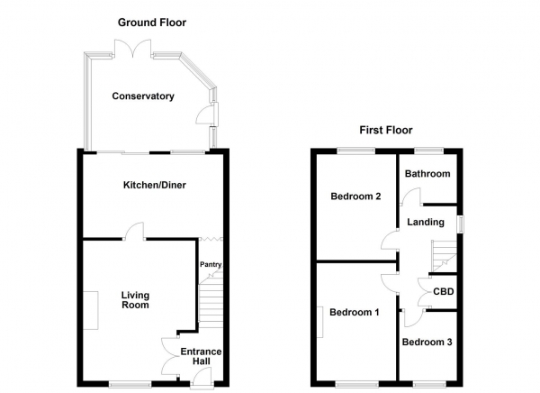 Floor Plan Image for 3 Bedroom Semi-Detached House for Sale in Kendal Close, Castleford