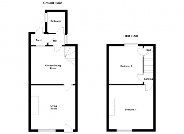 Floor Plan Image for 2 Bedroom Terraced House for Sale in Exchange Street, South Elmsall, WF9 2RD