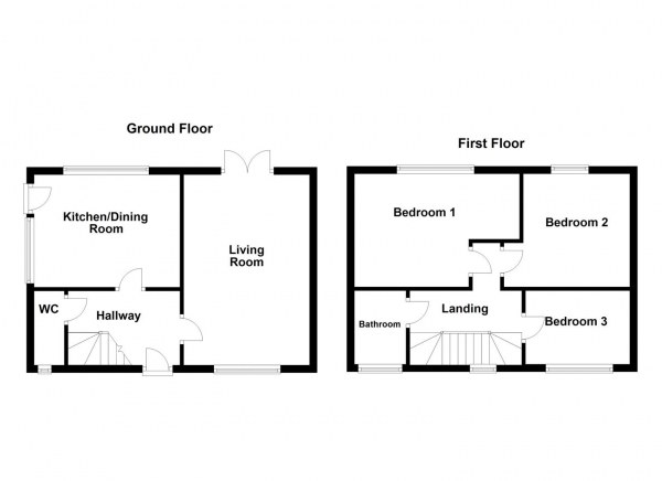 Floor Plan Image for 3 Bedroom Semi-Detached House for Sale in Tombridge Crescent, Kinsley, Pontefract