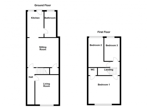 Floor Plan Image for 3 Bedroom Terraced House for Sale in Crowther Street, Castleford