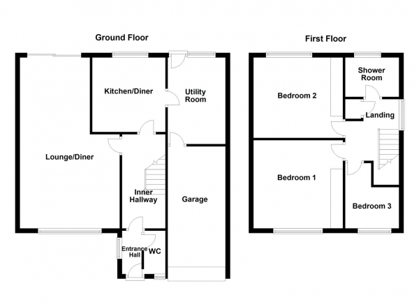 Floor Plan Image for 3 Bedroom Detached House for Sale in Waulk Mill Close, Upton, Pontefract