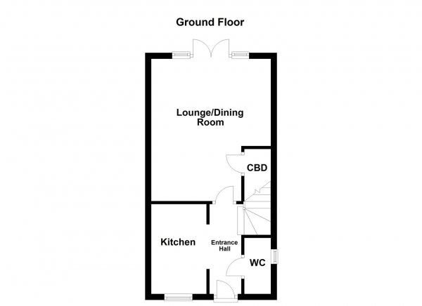 Floor Plan Image for 2 Bedroom Semi-Detached House for Sale in Warren Court, Featherstone, Pontefract