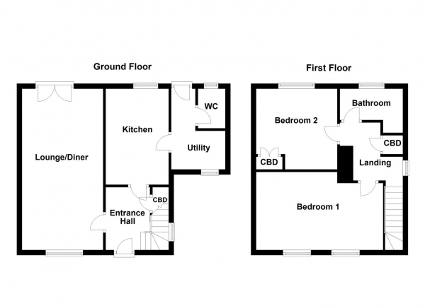 Floor Plan Image for 2 Bedroom Semi-Detached House for Sale in Lea Lane, Featherstone, Pontefract