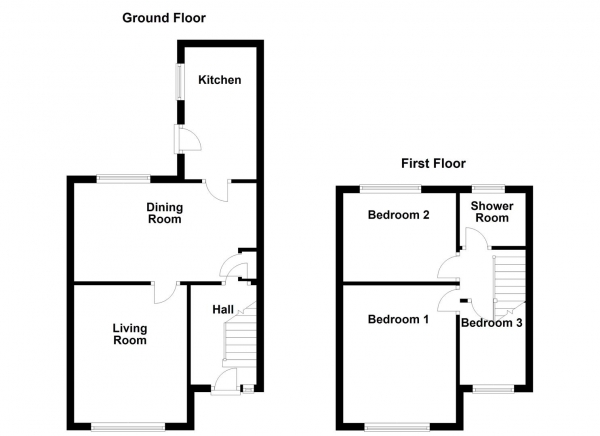 Floor Plan Image for 3 Bedroom End of Terrace House for Sale in Beech Grove Terrace, Garforth, Leeds