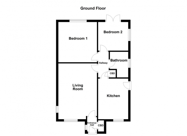 Floor Plan Image for 2 Bedroom Detached Bungalow for Sale in Stumpcross Close, Pontefract