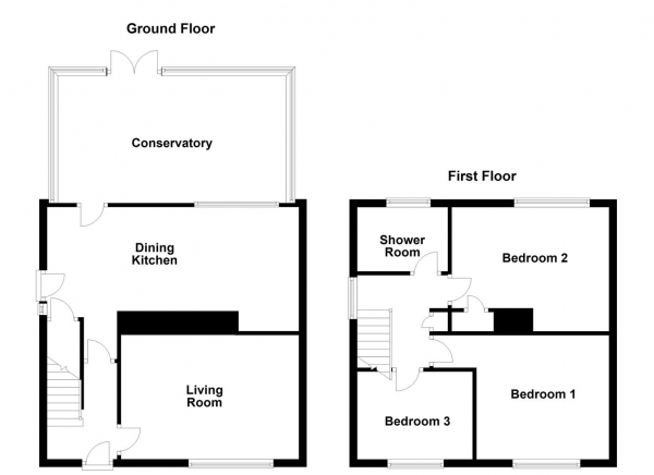 Floor Plan Image for 3 Bedroom Semi-Detached House for Sale in Mount Pleasant, Ackworth, Pontefract