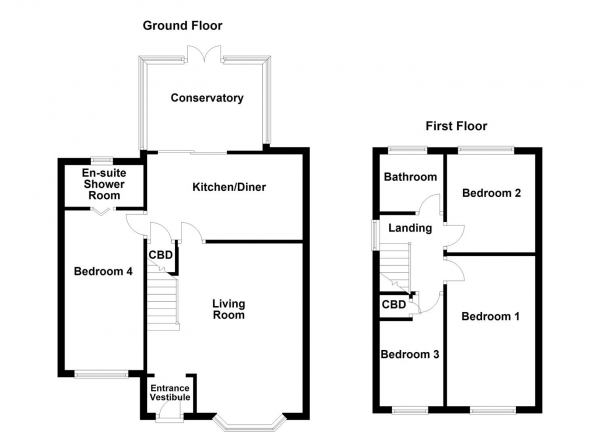 Floor Plan Image for 4 Bedroom Semi-Detached House for Sale in Healdfield Road, Castleford