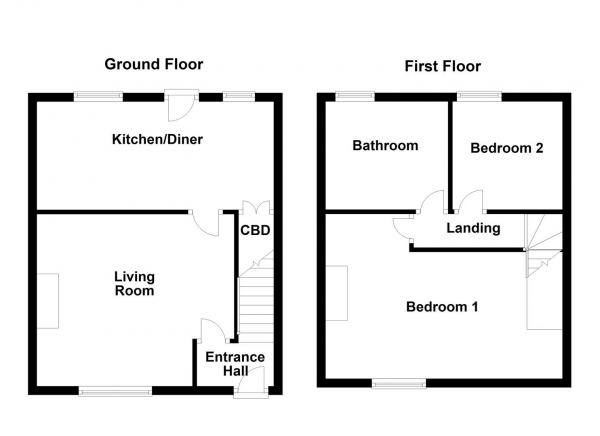 Floor Plan Image for 2 Bedroom End of Terrace House for Sale in Calverley Green Road, Altofts, Normanton
