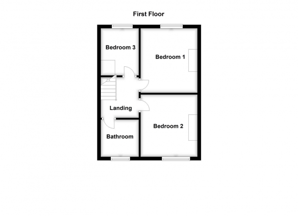 Floor Plan Image for 3 Bedroom Terraced House for Sale in Willow Garth, Featherstone, Pontefract