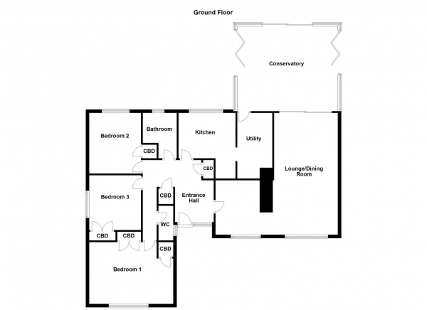 Floor Plan Image for 3 Bedroom Detached Bungalow for Sale in Grove Lane, Badsworth, Pontefract