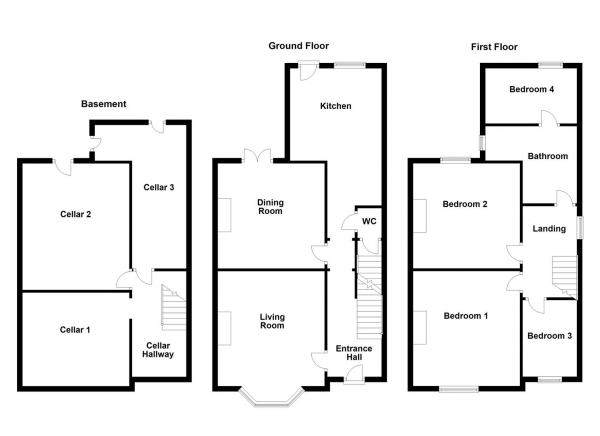 Floor Plan Image for 4 Bedroom End of Terrace House for Sale in Beancroft Road, Castleford