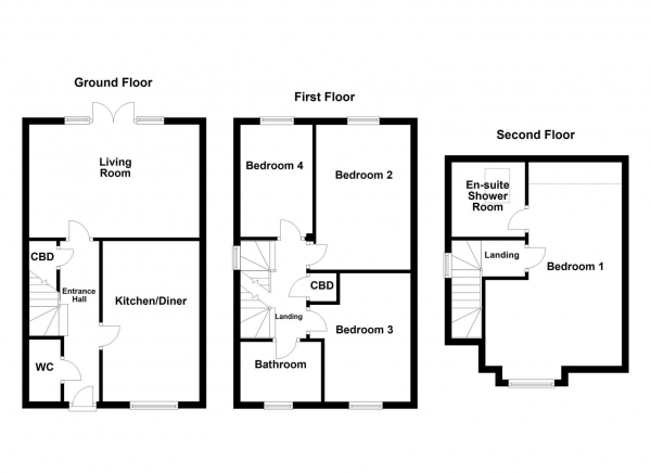 Floor Plan Image for 4 Bedroom Semi-Detached House for Sale in Ferestone Court, Pontefract