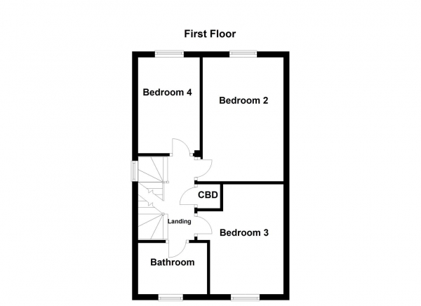 Floor Plan for 4 Bedroom Semi-Detached House for Sale in Ferestone Court, Pontefract, WF8, 2GE -  &pound260,000