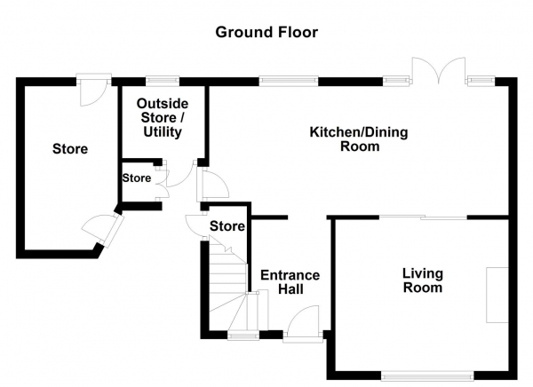 Floor Plan for 3 Bedroom Semi-Detached House for Sale in Broadway, Pontefract, WF8, 2AR -  &pound230,000