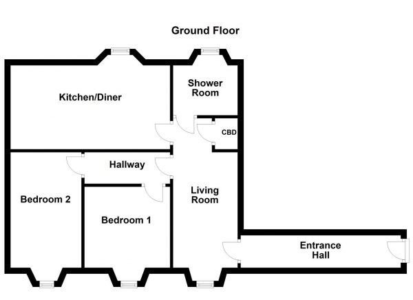 Floor Plan Image for 2 Bedroom Flat for Sale in Ackworth Road, Featherstone, Pontefract