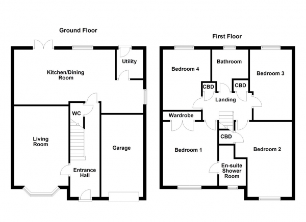 Floor Plan Image for 4 Bedroom Detached House for Sale in Holywell Avenue, Castleford