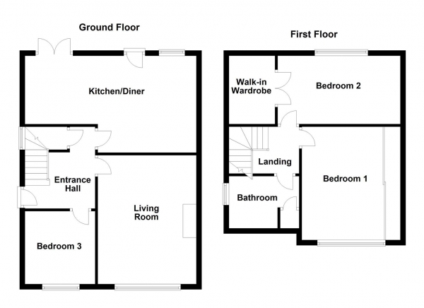 Floor Plan Image for 3 Bedroom Semi-Detached Bungalow for Sale in St. Marys Avenue, Altofts