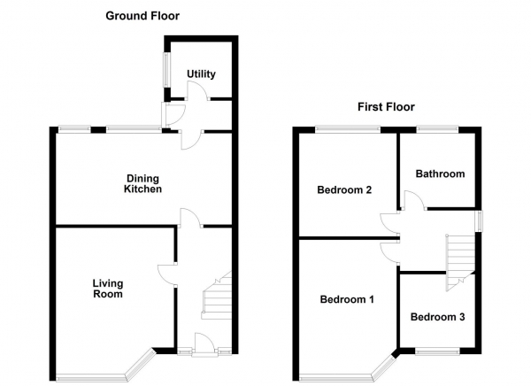 Floor Plan Image for 3 Bedroom Town House for Sale in Harewood Avenue, Normanton