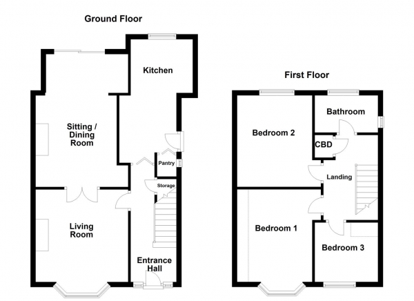 Floor Plan Image for 3 Bedroom Semi-Detached House for Sale in The Grove, Normanton