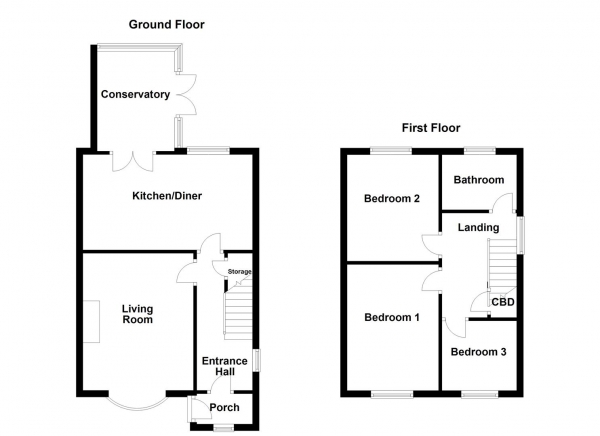 Floor Plan Image for 3 Bedroom Semi-Detached House for Sale in Snydale Grove, Normanton