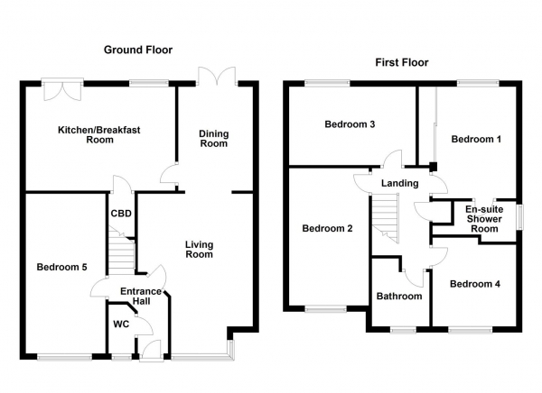 Floor Plan for 4 Bedroom Detached House for Sale in Hazeltine Court, Normanton, WF6, 1RZ - Offers Over &pound375,000