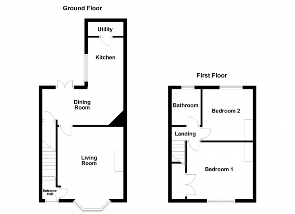 Floor Plan for 2 Bedroom Terraced House for Sale in Dalefield Road, Normanton, WF6, 1HD -  &pound169,995