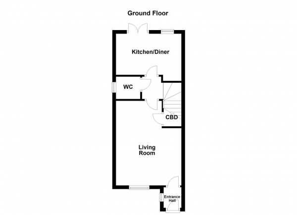 Floor Plan Image for 2 Bedroom End of Terrace House for Sale in Dandelion Close, Castleford