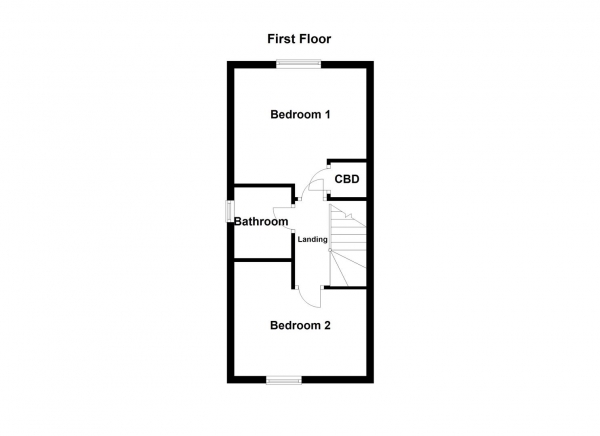 Floor Plan Image for 2 Bedroom End of Terrace House for Sale in Dandelion Close, Castleford