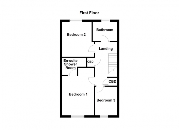 Floor Plan Image for 3 Bedroom Town House for Sale in Hollygarth Court, Hemsworth, Pontefract